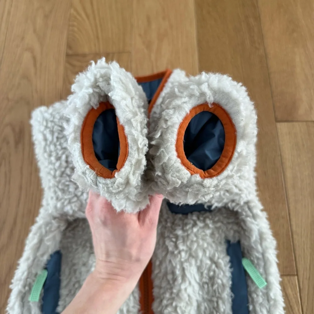 Patagonia Kids Fleece Jacket - Cream and Orange - Picture 3 of 5